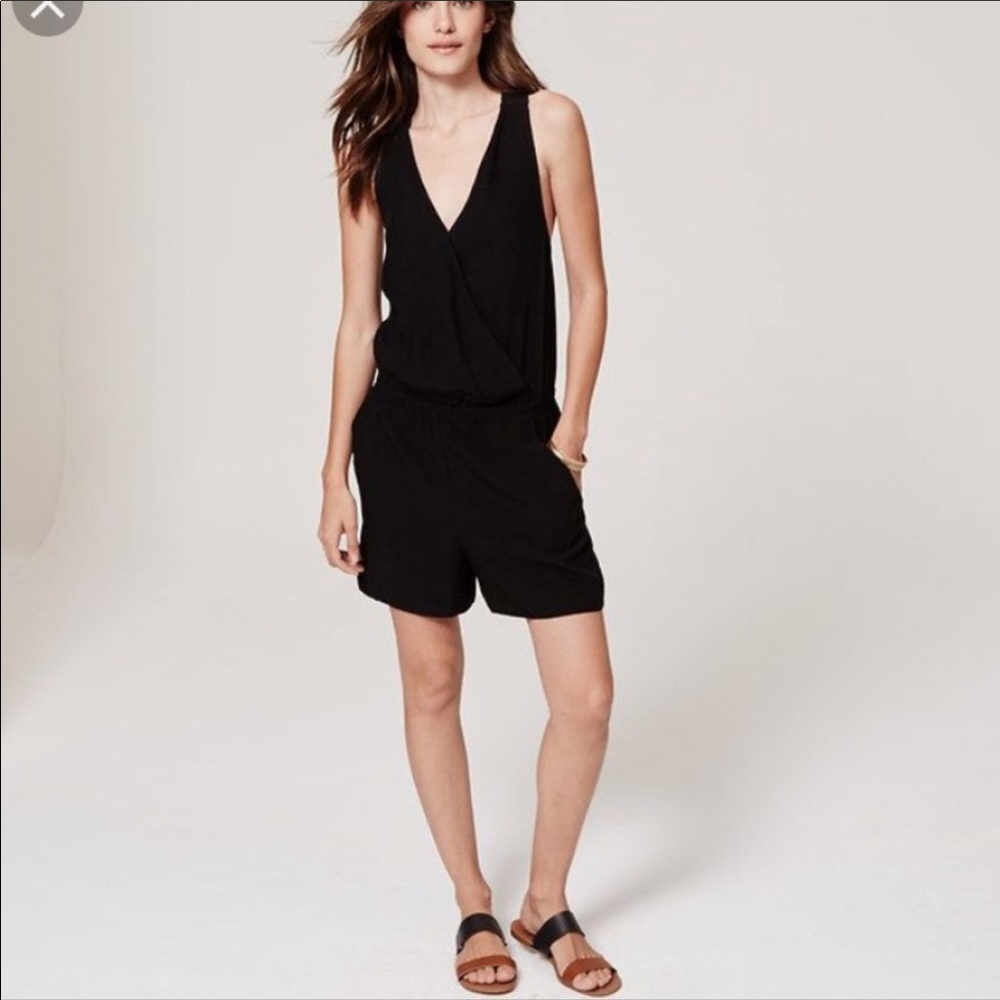 Loft Black Shorts Romper